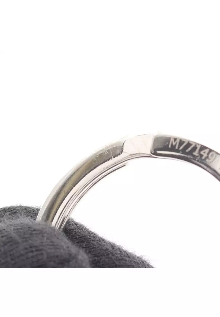 Pre-Loved Louis Vuitton crystal sack Loupe bag charm key ring glass Silver clear