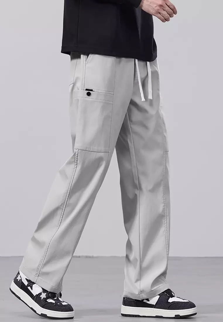 Drawstring Casual Cargo Trousers
