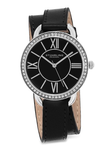 esprit hong kong 分店Deauville Sport 587 閃鑽纏繞式圓錶, 錶類, 皮革錶帶