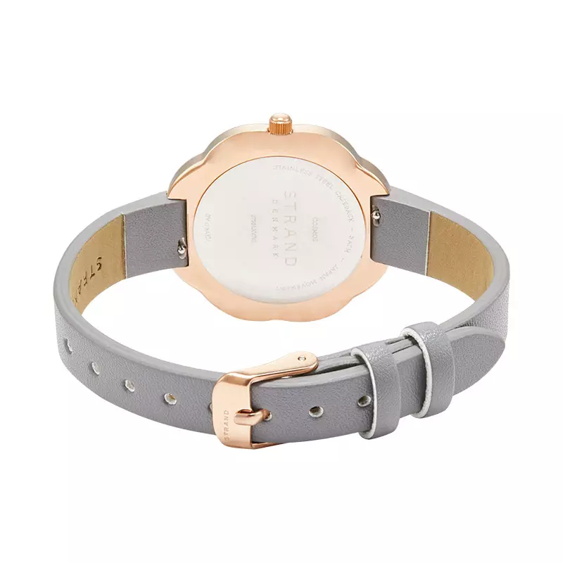 Jam Tangan Wanita Strand S735LXVJVJ Ladies Cosmos Pebble Grey Dial Grey Leather Strap