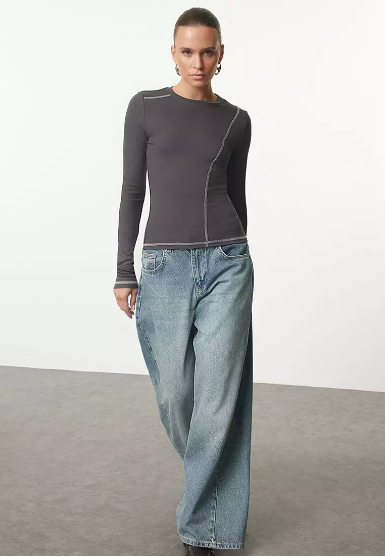 Contrast Stitching Top