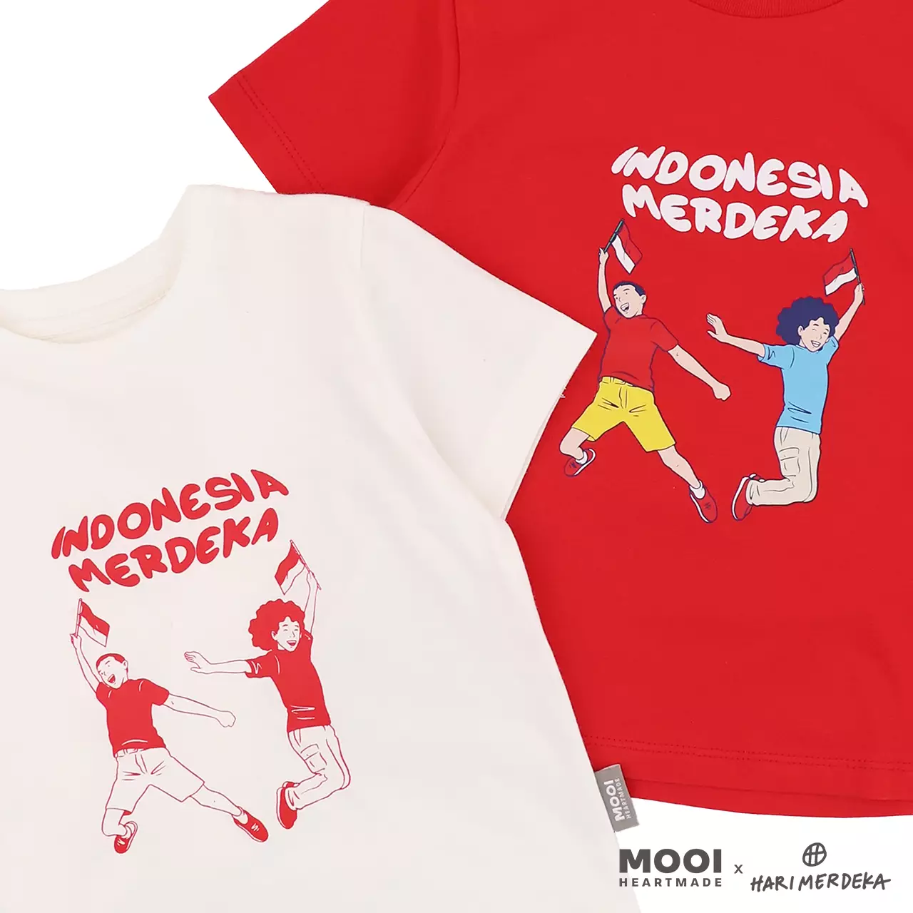 Mooi x Hari Merdeka 17 Agustus Kaos Kemerdekaan Anak T-shirt Anak Indonesia Merdeka - Red