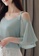 Halo green Cold Shoulder Chiffon Tops AD5F6AA6129CBAGS_6