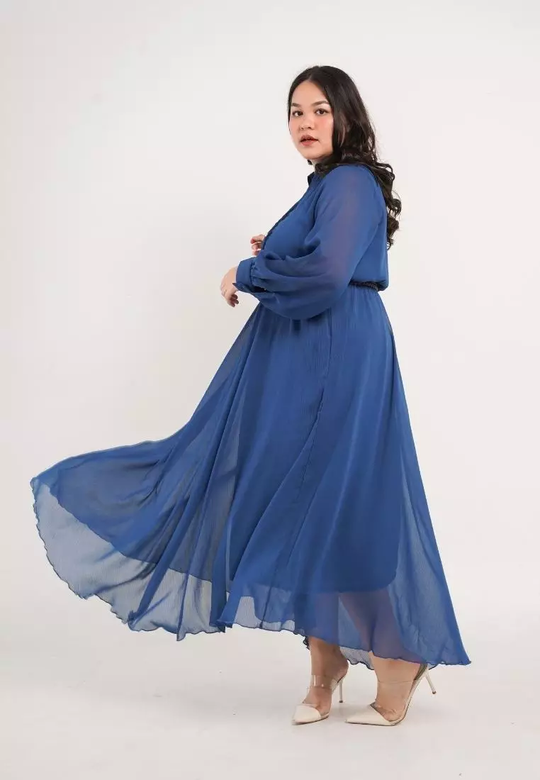 Plus Size Party Dress Lunar Dark Blue