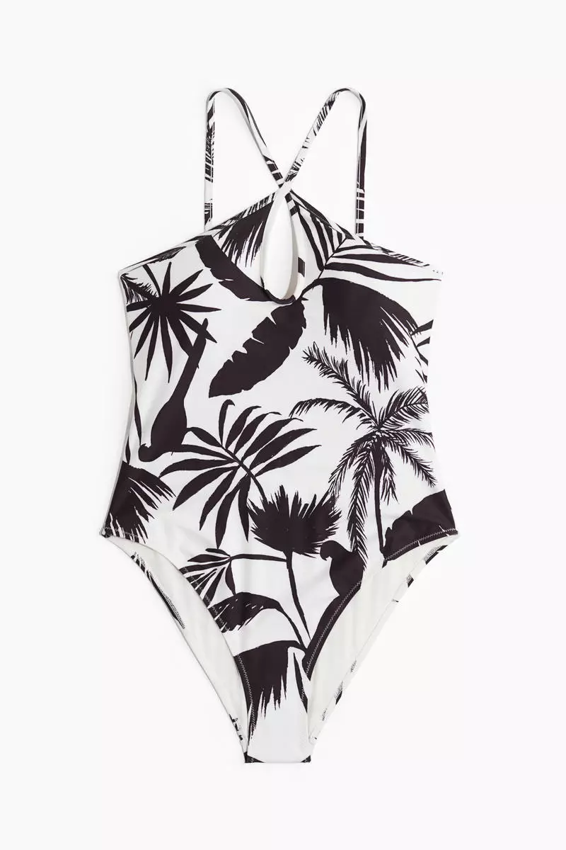 Padded-cup cut-out swimsuit