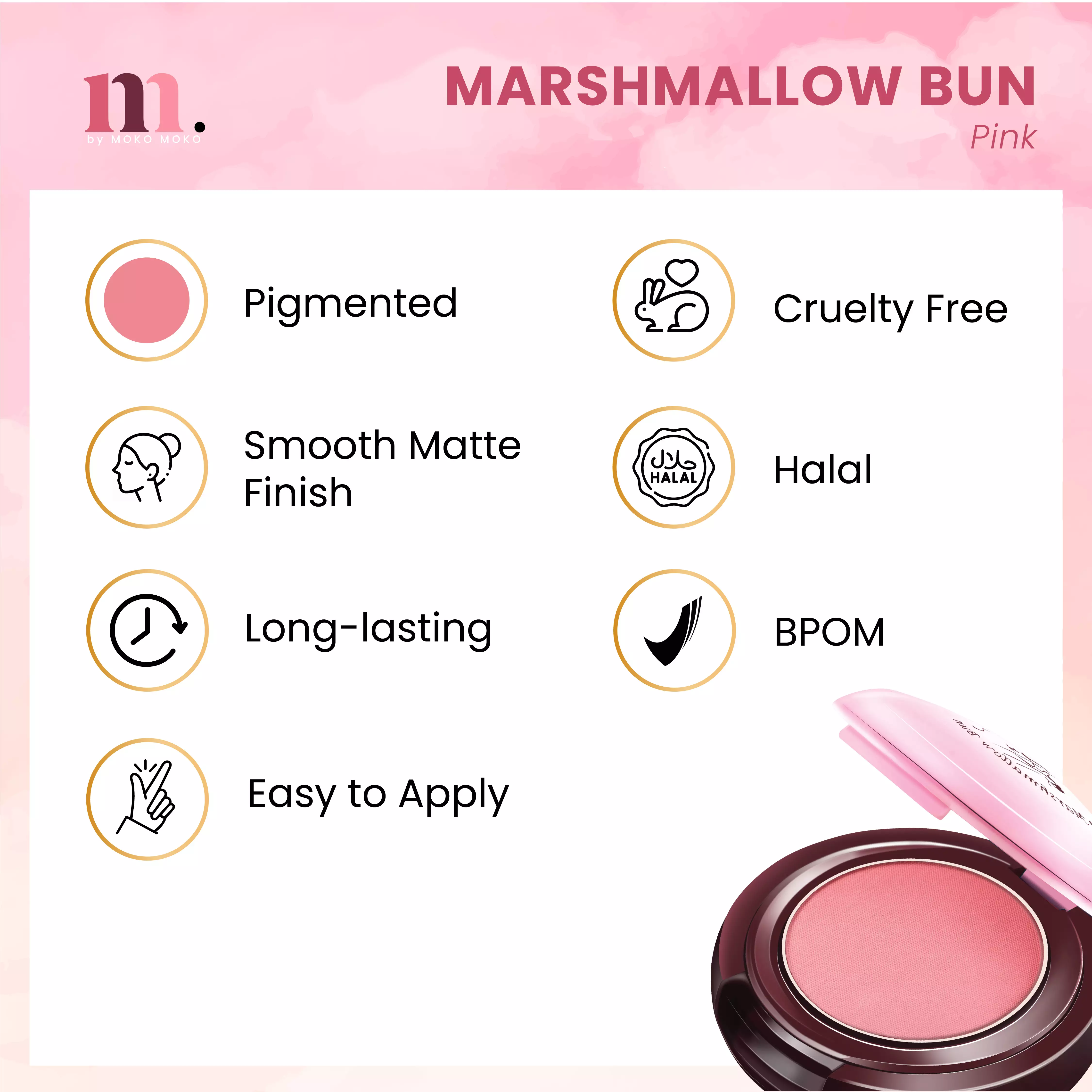 Moko Moko Marshmallow Bun Blush-On - Pink