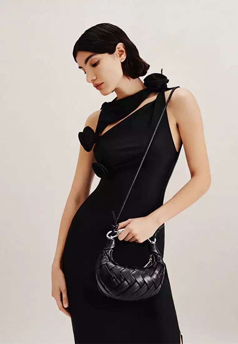 Orla Weave Handbag - Black