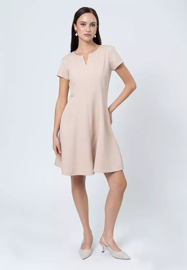 Mirren A-line Dress With V Cut