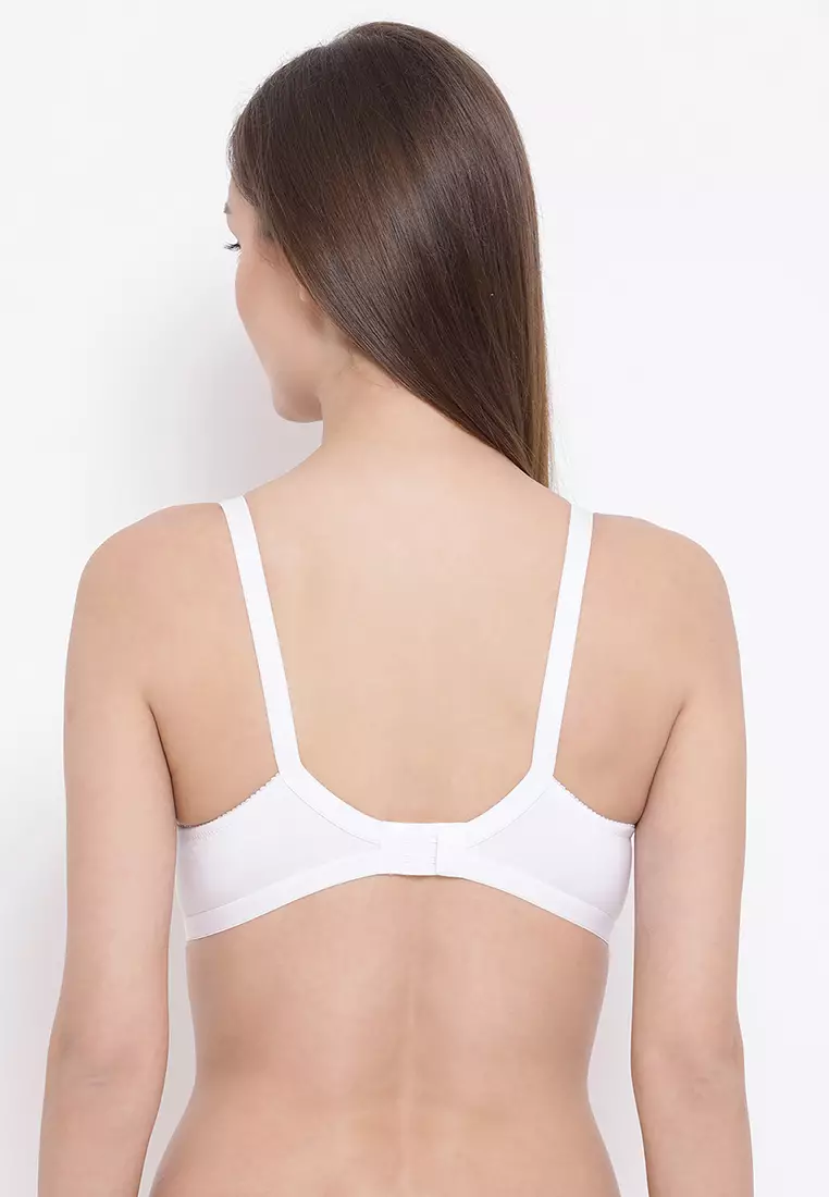 Clovia Non-Padded Non-Wired Full Coverage Bra In White 2024