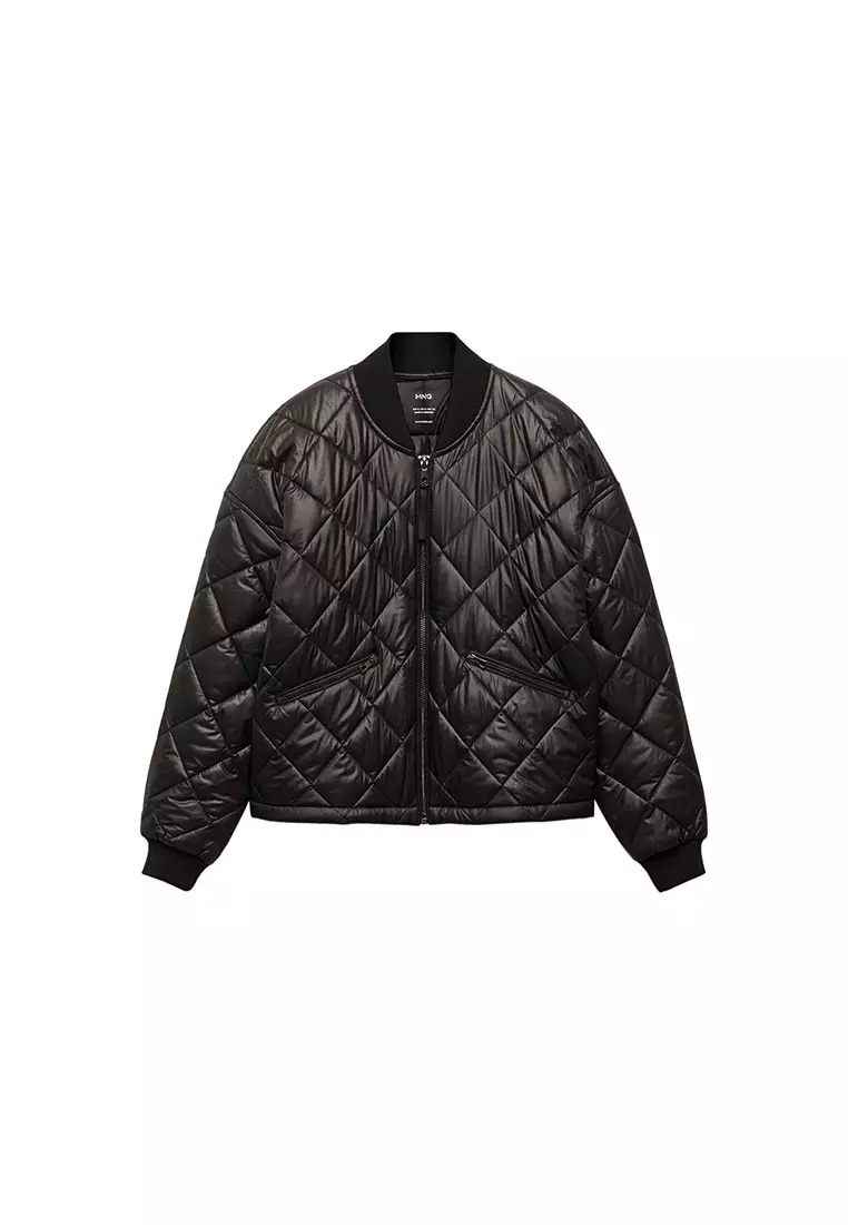 Buy Mango Quilted Waterproof Bomber Jacket Online | ZALORA Malaysia