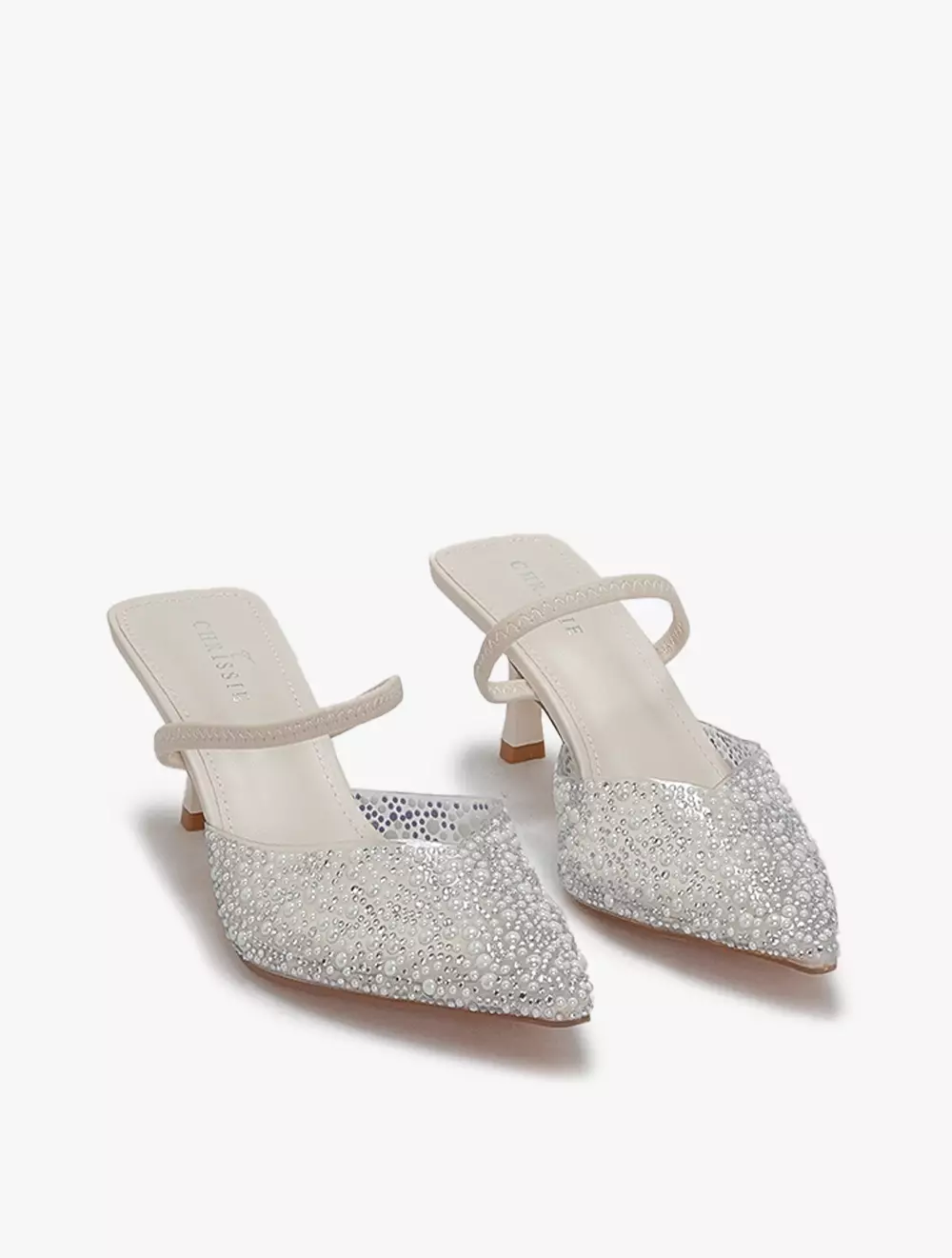 Payless Chrissie Womens Evani Mule Heels - White_04