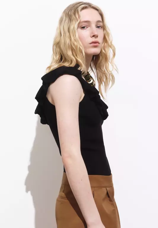 Ruffle Knit Top