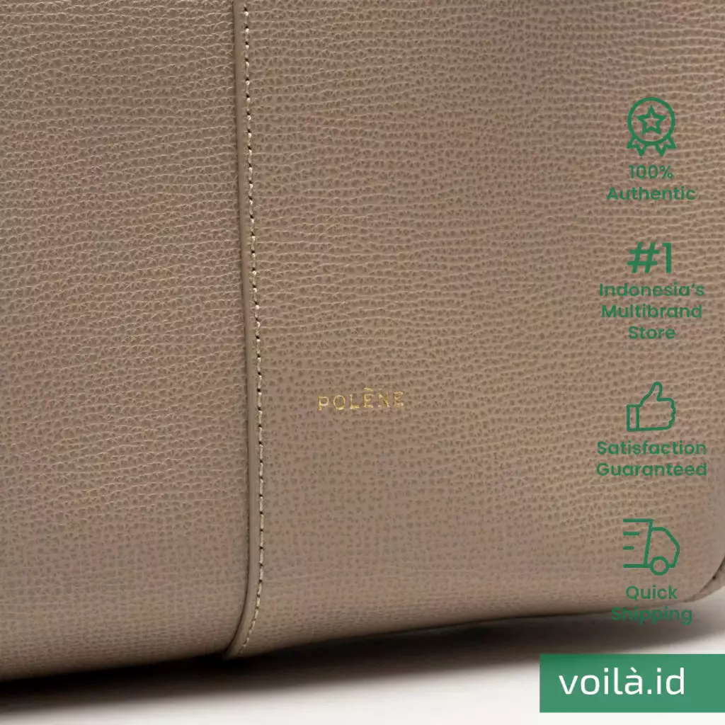 Cyme Shopping Bag Grained Leather Taupe