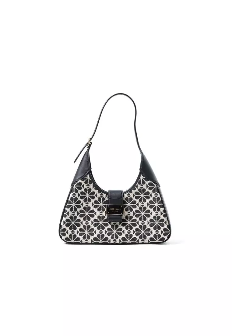 Tas KATE SPADE JACQUARD FLORAL NOUVEAU BLACK FLAP HOBO BAG 100% ORIGINAL
