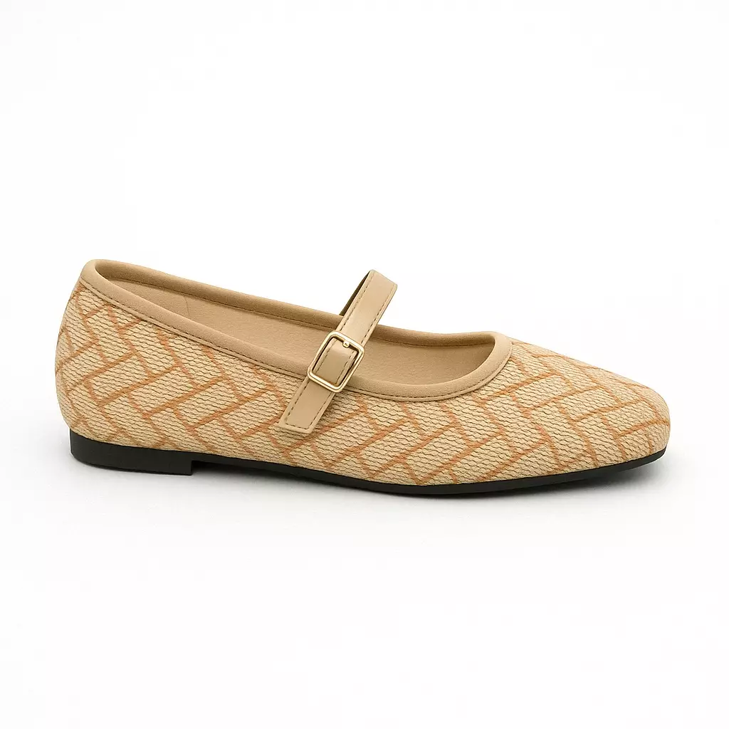 Chrissan Sepatu sandal wanita Wanita Flat Mary jane - Cream