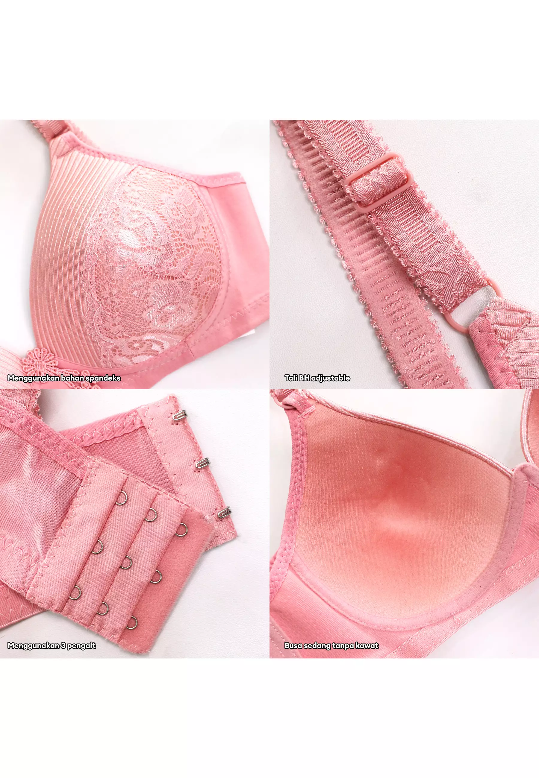 YouHave ( You’ve ) BH Bra Wanita BH Tanpa Kawat Busa Sedang Motif Bunga Brokat Women Woman Bra Beha Be Ha 100201