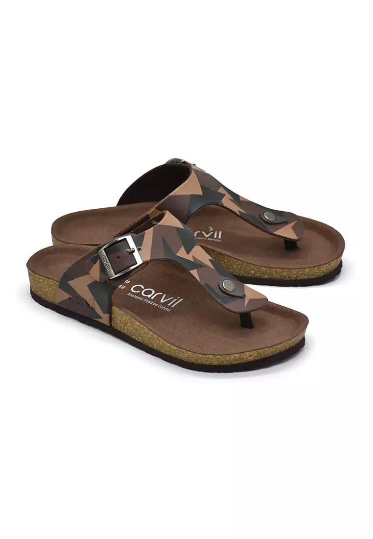 Carvil Sandal Pria Obama-01 M Brown/Stone