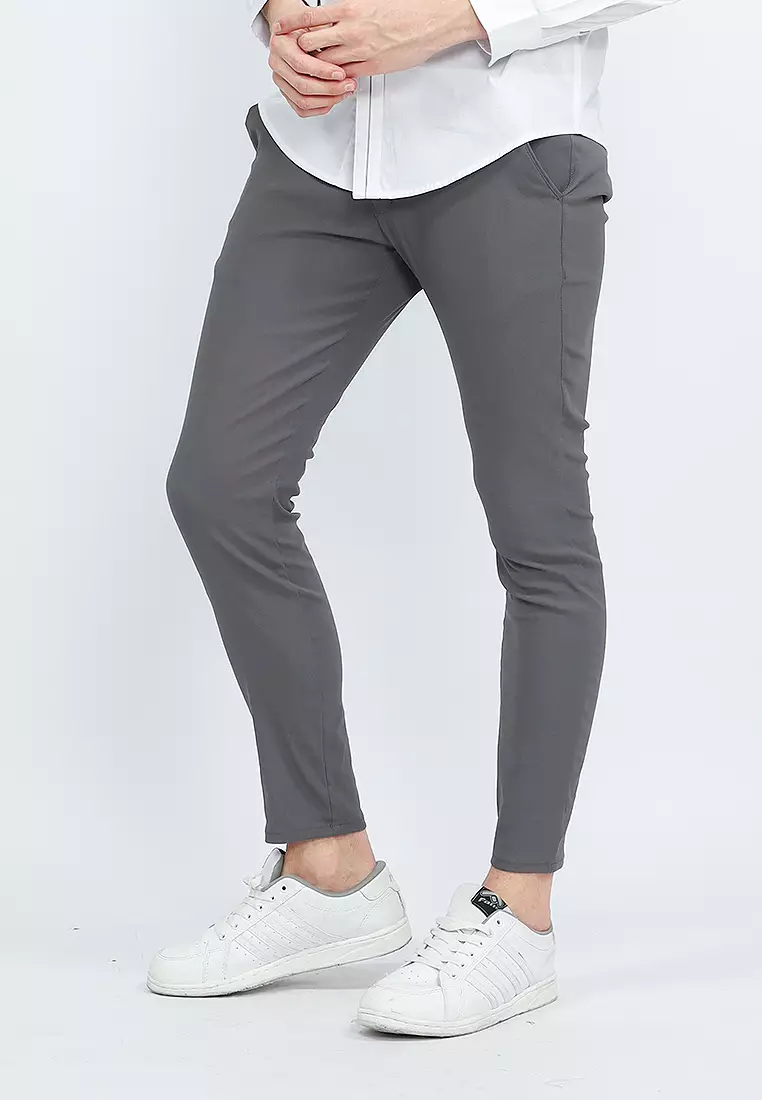 Celana Chinos Long Pants Nylon Stretch OXCON Stone Grey