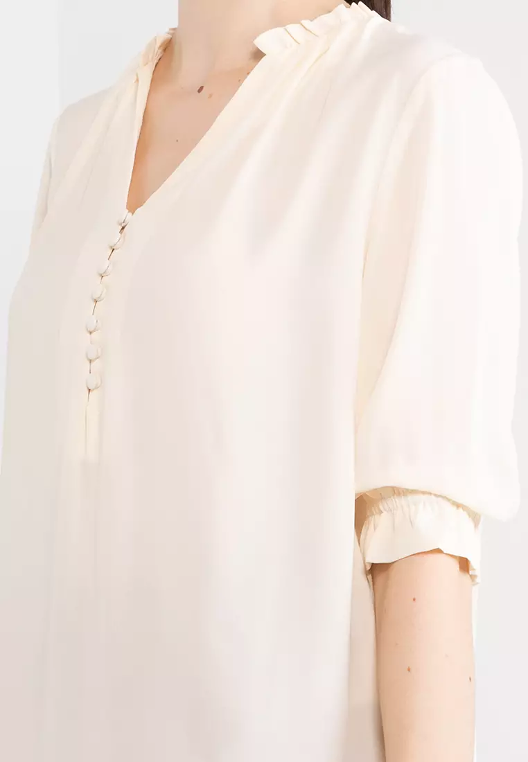 Amalfi Ruffle Collar Blouse