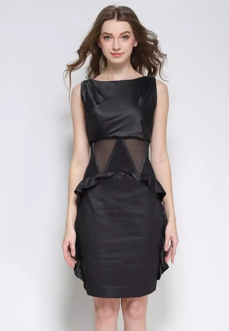 Sunnydaysweety Premium Designer Collection Black Silk See Through