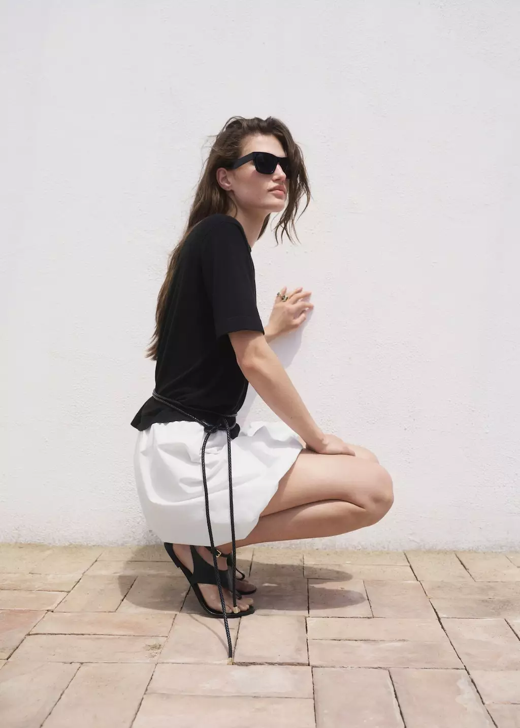 Sweater rajutan halus lengan pendek