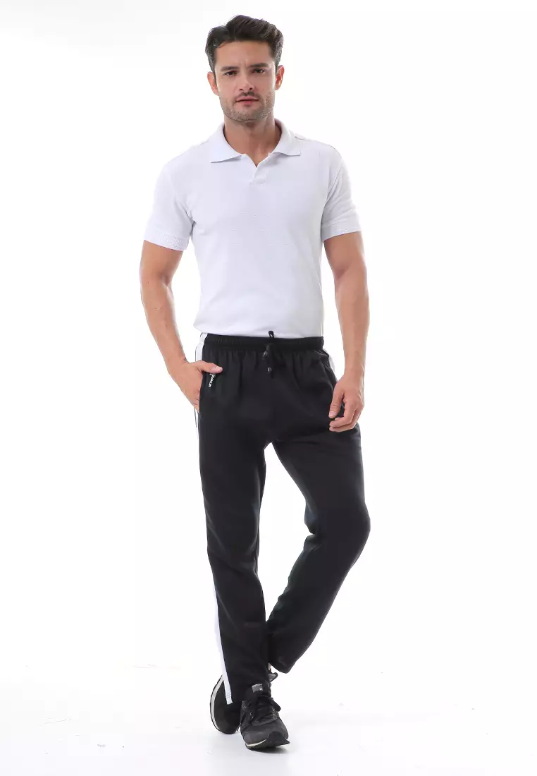 Nemanja Celana Panjang Pria Training Olahraga Motif List Material BabyTerry ORIGINAL - Black