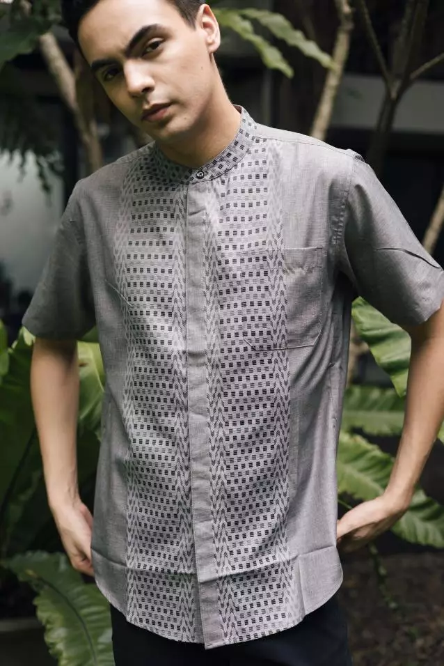 RBJ Kemeja Koko Border Abu Regular Fit Pria