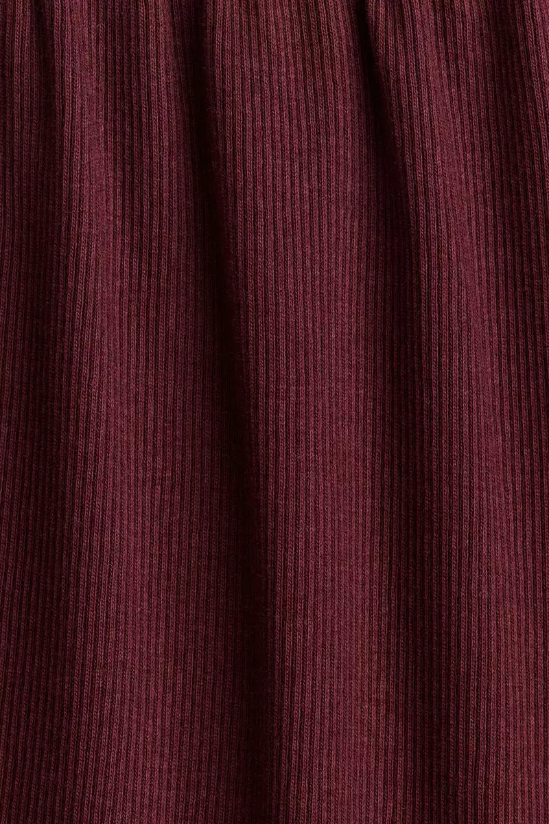 Rib-knit frill dress