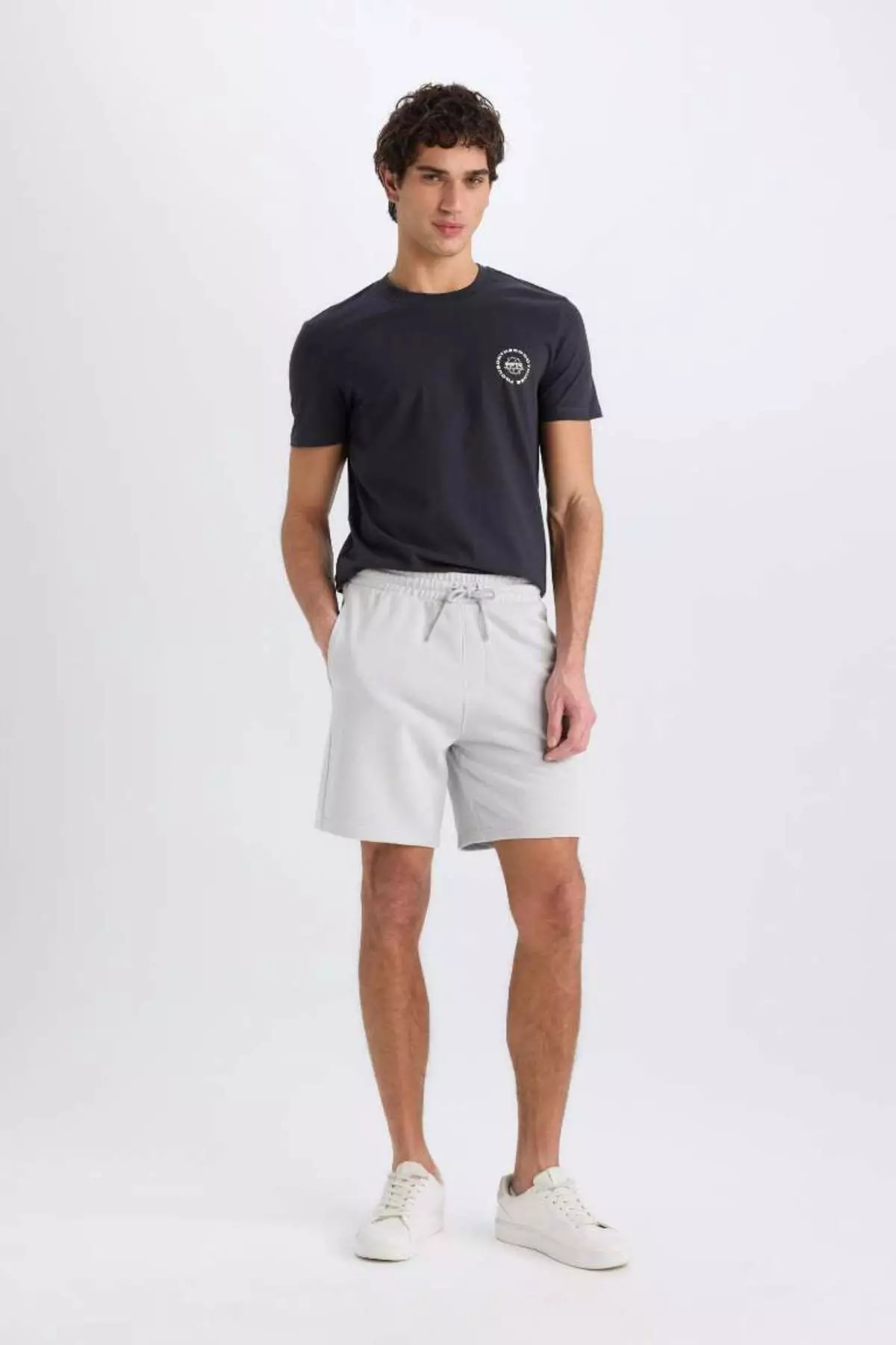 Regular Fit Straight Leg Basic Straight Shorts B8672Ax25Sp