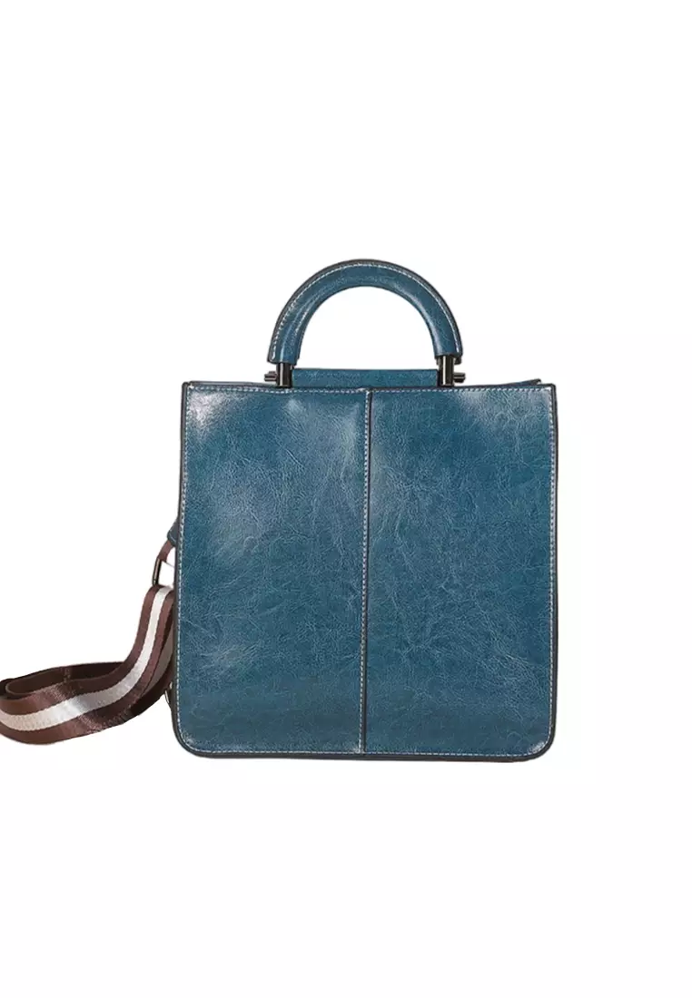 Women's Retro Cowhide Leather Shoulder Bags Tote Bags