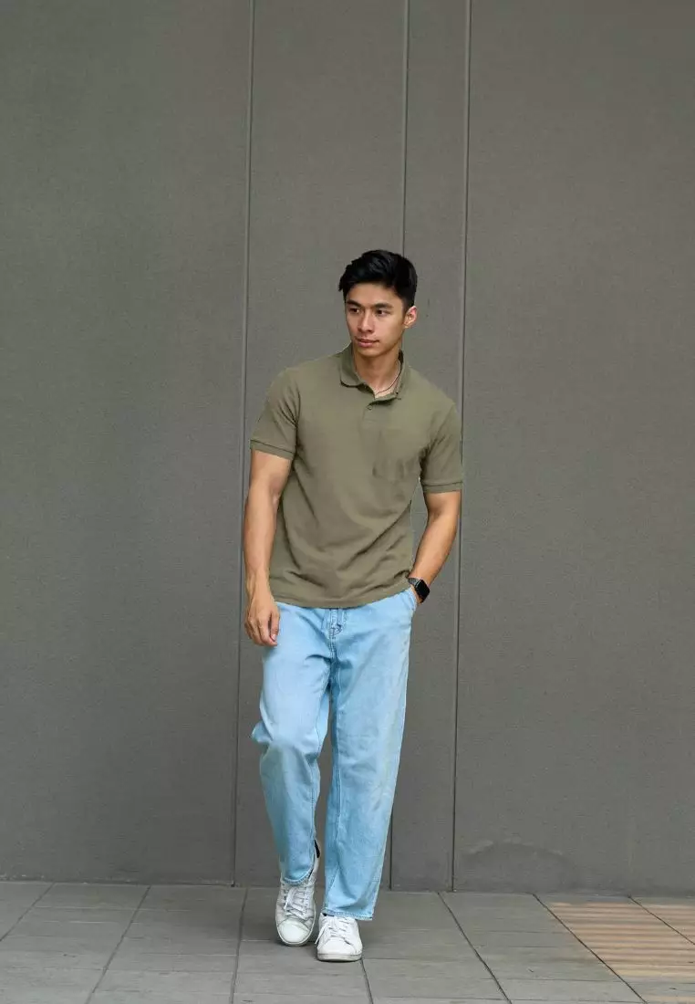 Kale MAX POCKET OLIVE GREEN / Kaos Polo Pria / Kaos Pria / Kaos kerah / Polo Shirt Slim Fit