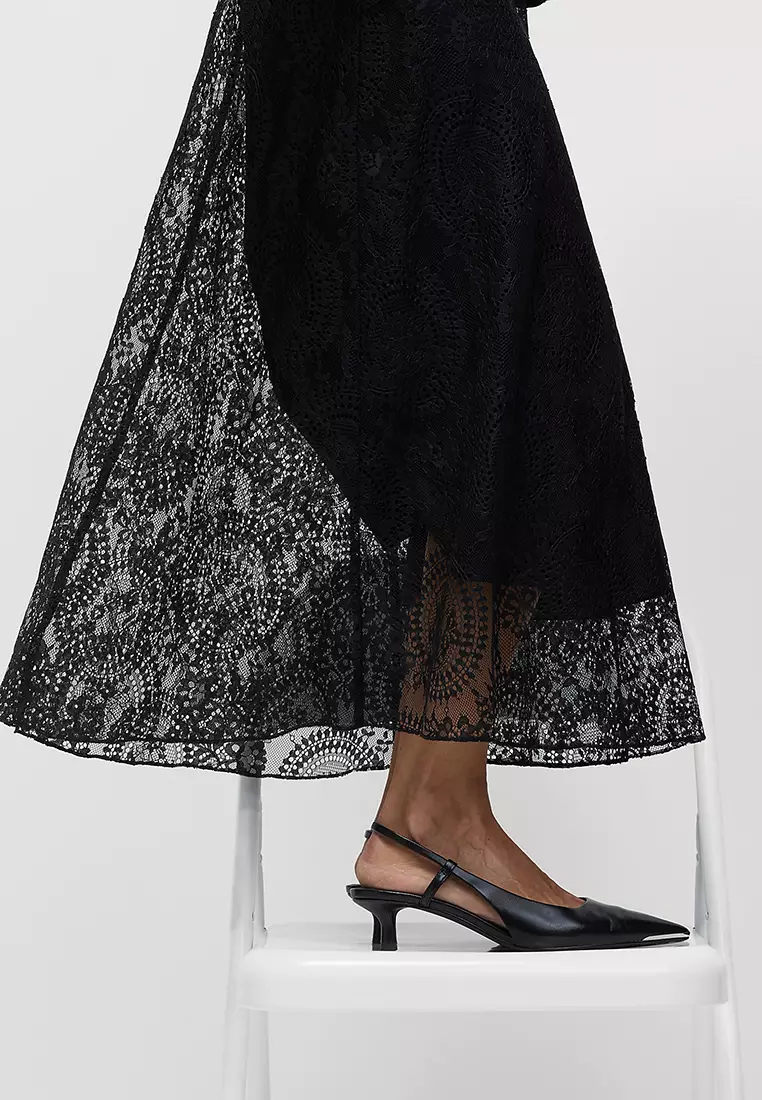 Lace Maxi Skirt with Cotton