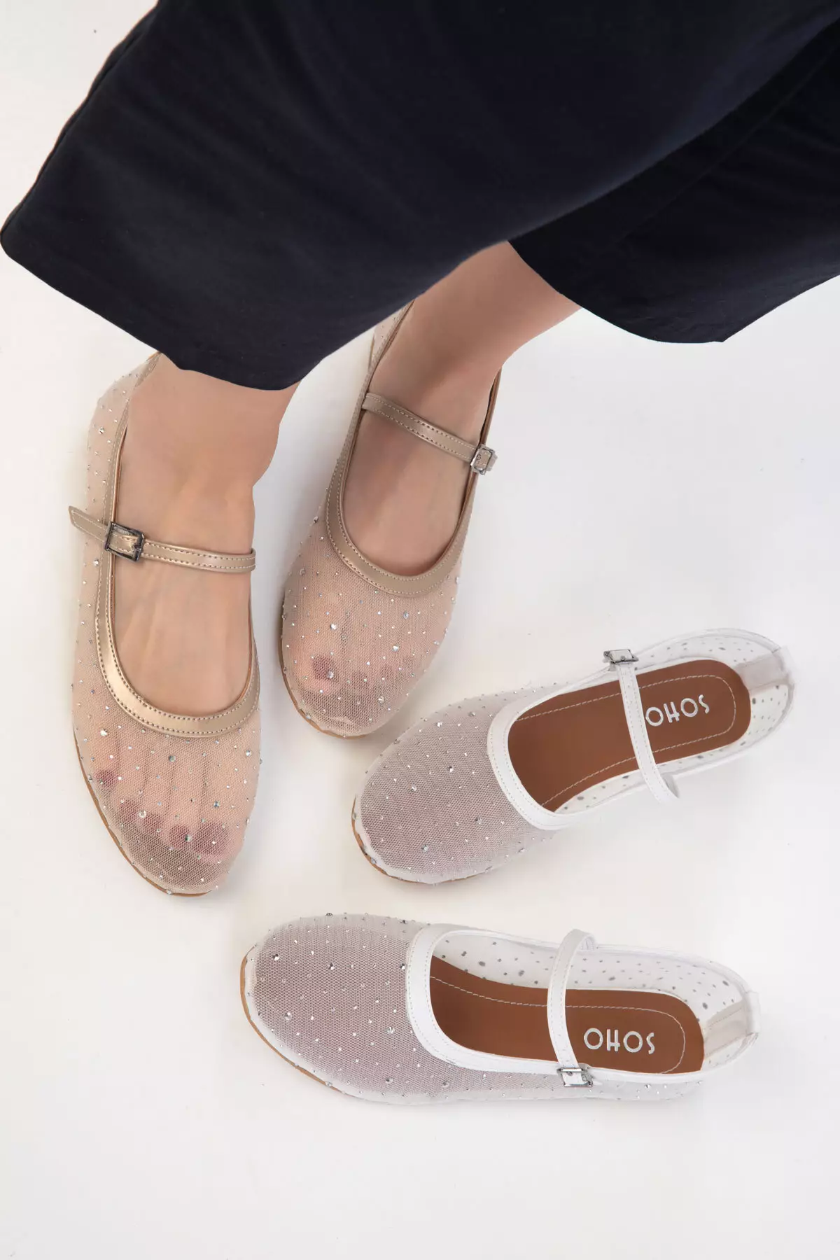 Gold Women's Ballerinas 20471