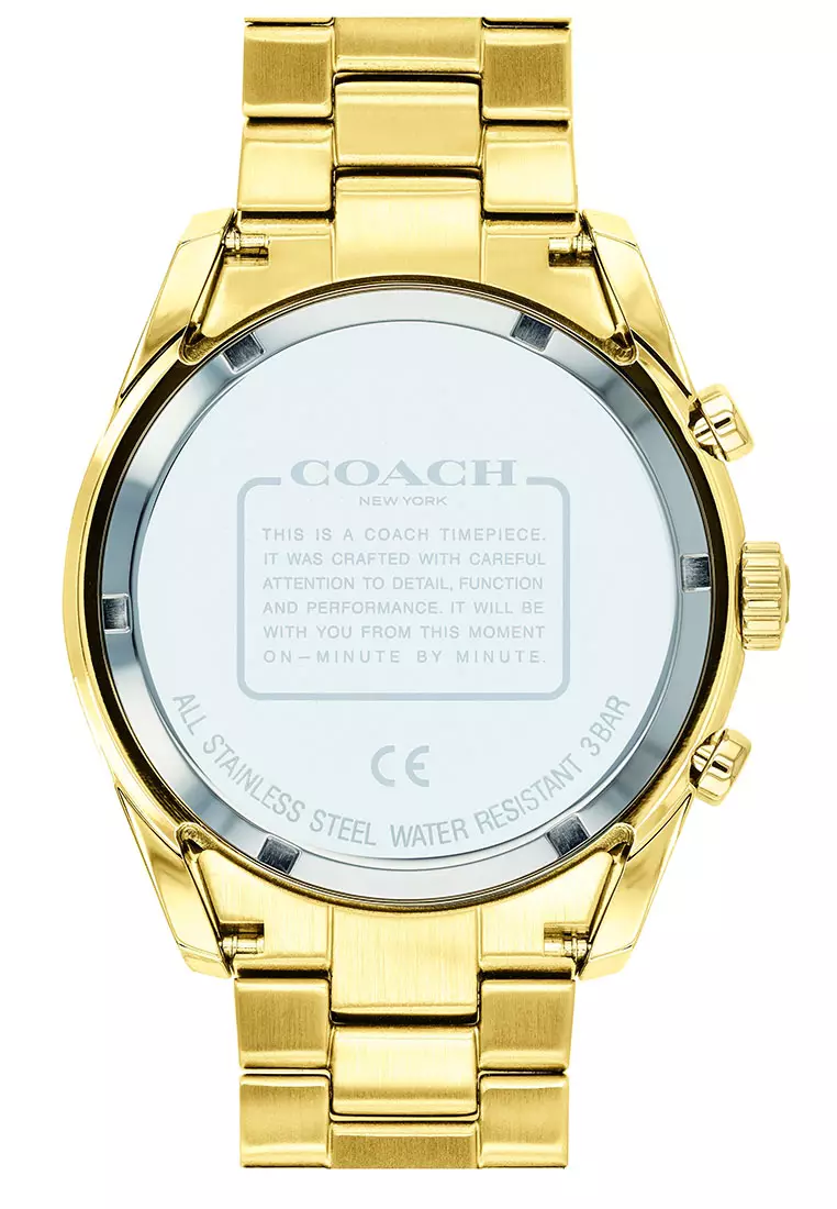 Gold coach watch hot sale with diamonds