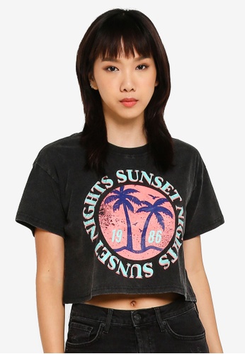 Buy Forever 21 Sunset Graphic Crop Top Online Zalora Malaysia