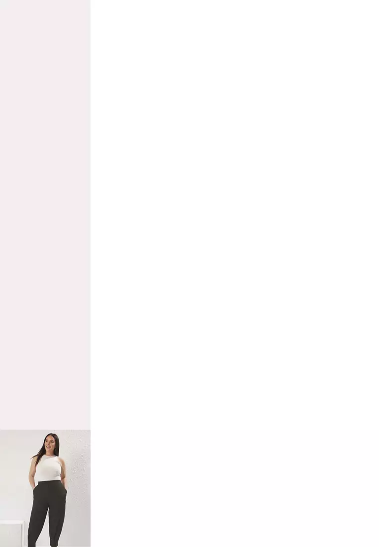 Khaki Carrot Fit Elastic Waist Knitted Plus Size Trousers TBBSS23AR00002