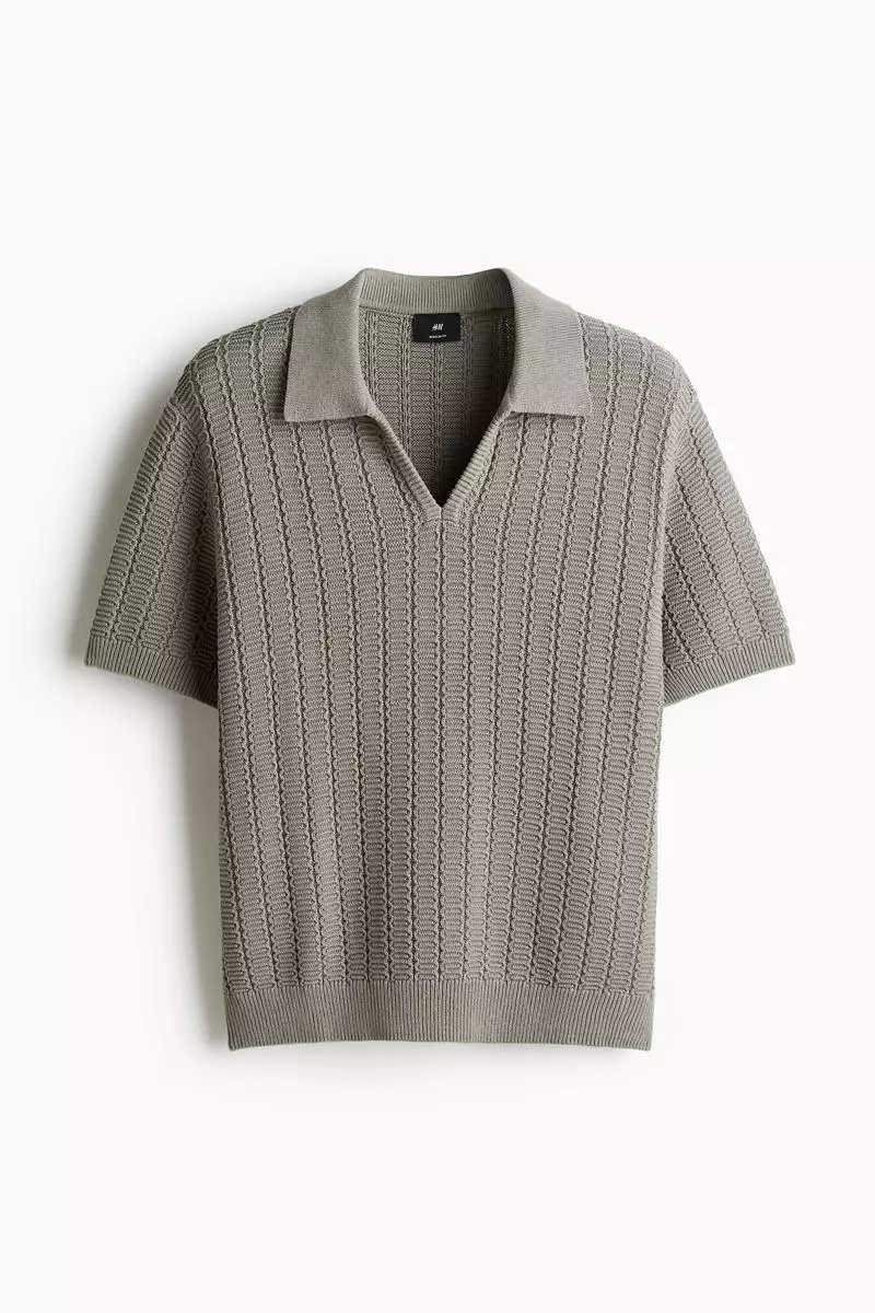Regular Fit Textured-knit polo shirt