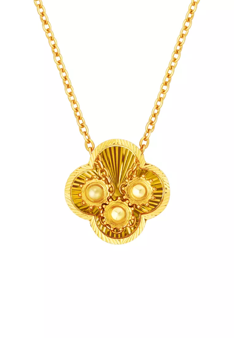 TOMEI【启动幸福】Happiness Gear Necklace, Yellow Gold 916