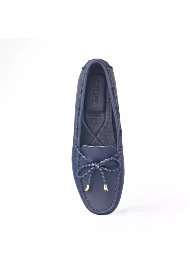 Sepatu Casual Wanita Loafer Moccasin Gino Mariani Elora Navy