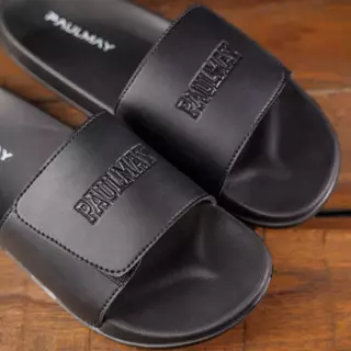 Paulmay Sandal Slide Unisex Slippers Straps Black