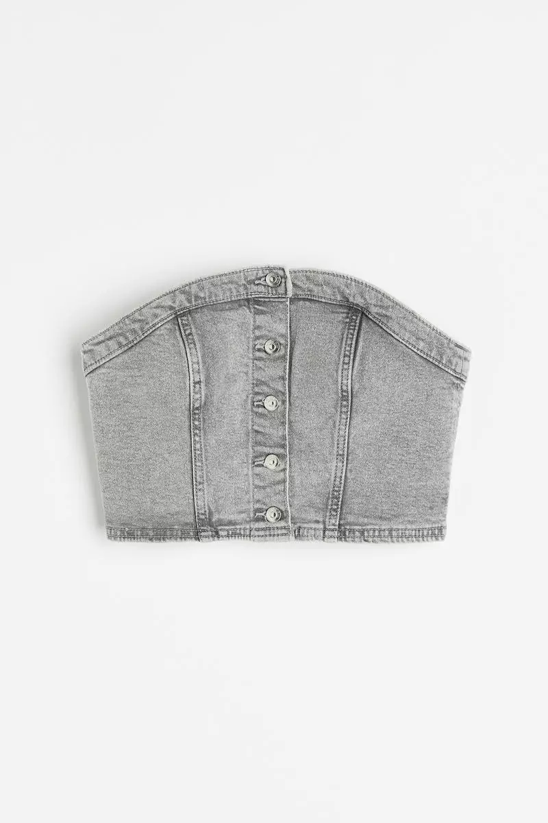 Denim bustier top
