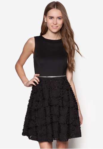 Black 3D Ruffle Prom Dress, 服飾,zalora 鞋評價 晚宴禮服