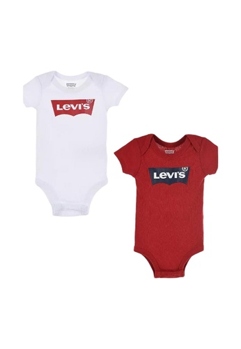 Levi's white Levi's Unisex Newborn's Batwing Logo 2 Pieces Bodysuit (0 -6 Months) - White 9EB94KAE3C186FGS_1