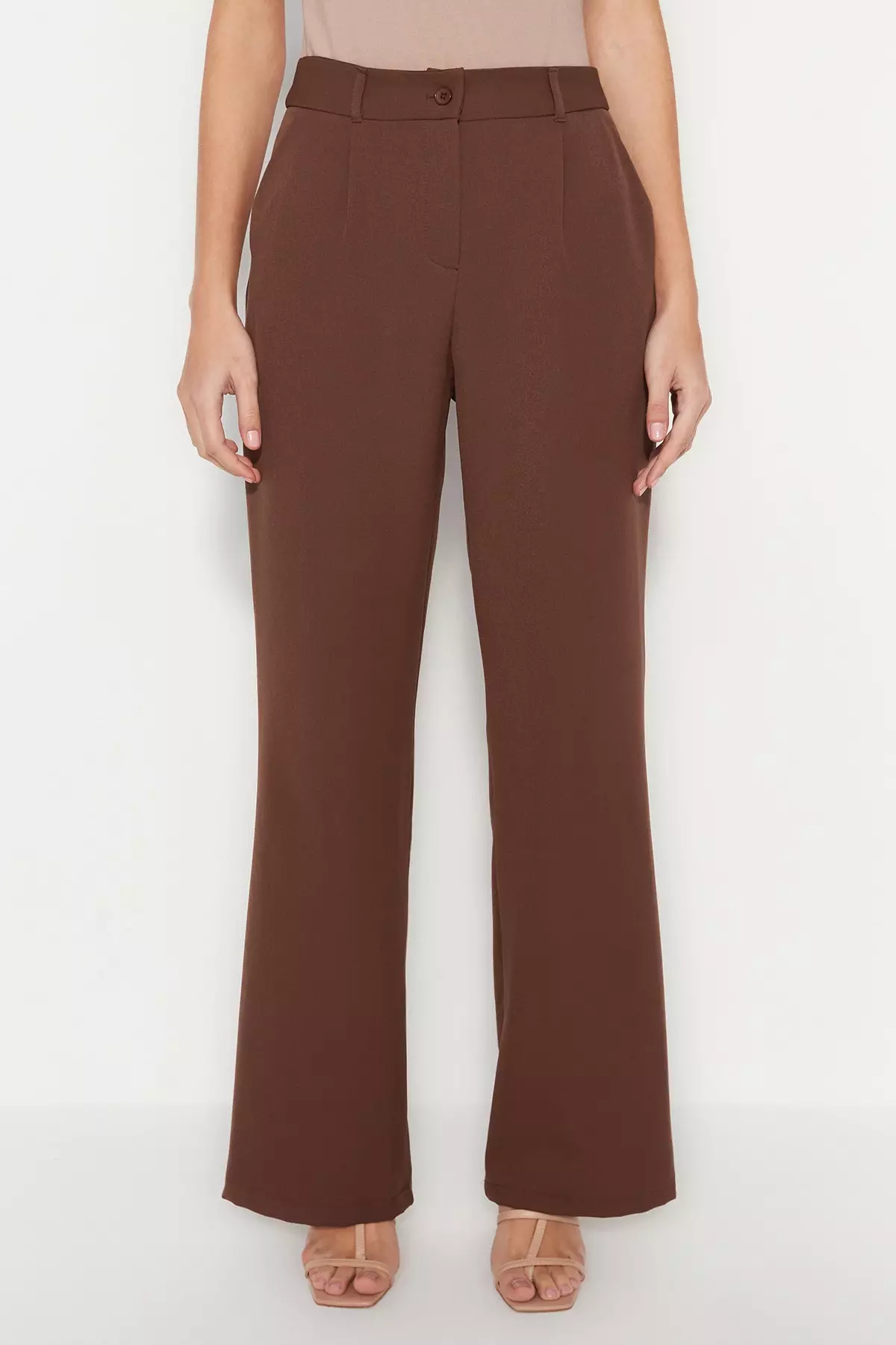 Wide Leg Pleated Trousers