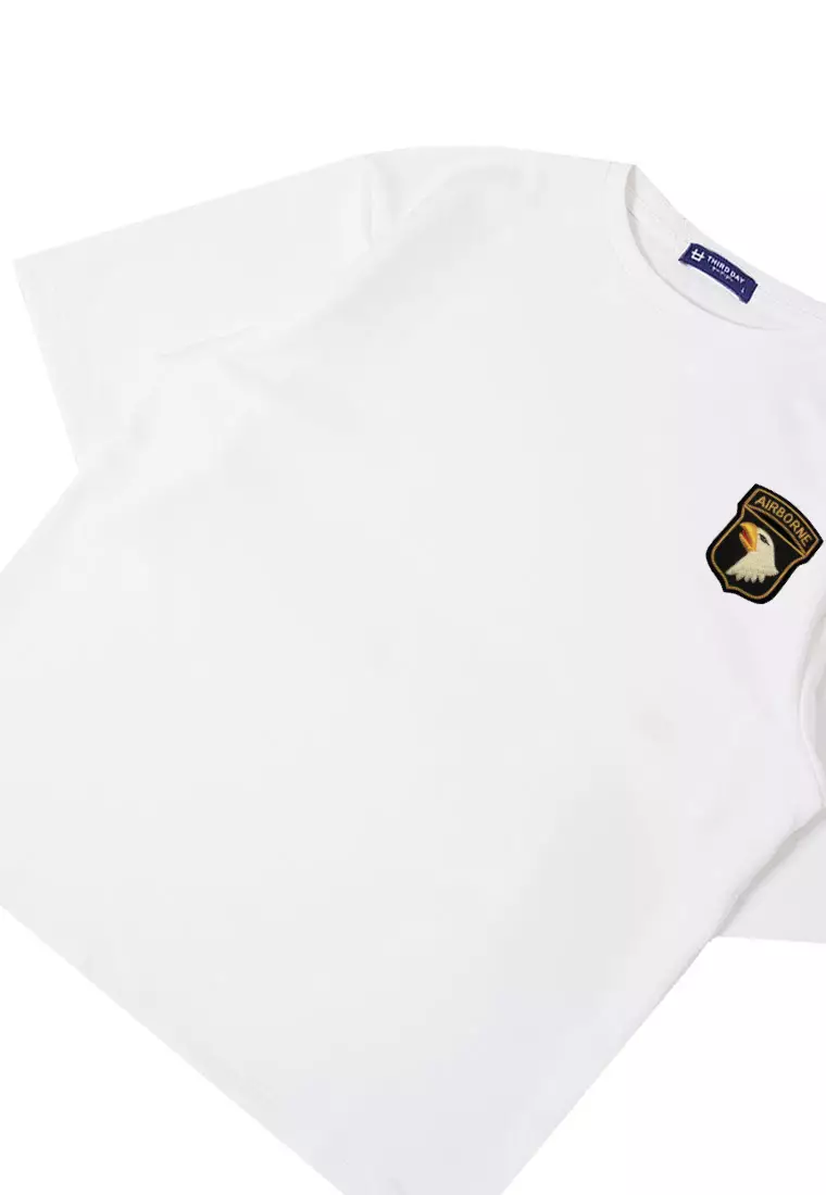 MTP09 kaos oversize army us army airborne bahan tebal scuba pria cowok putih