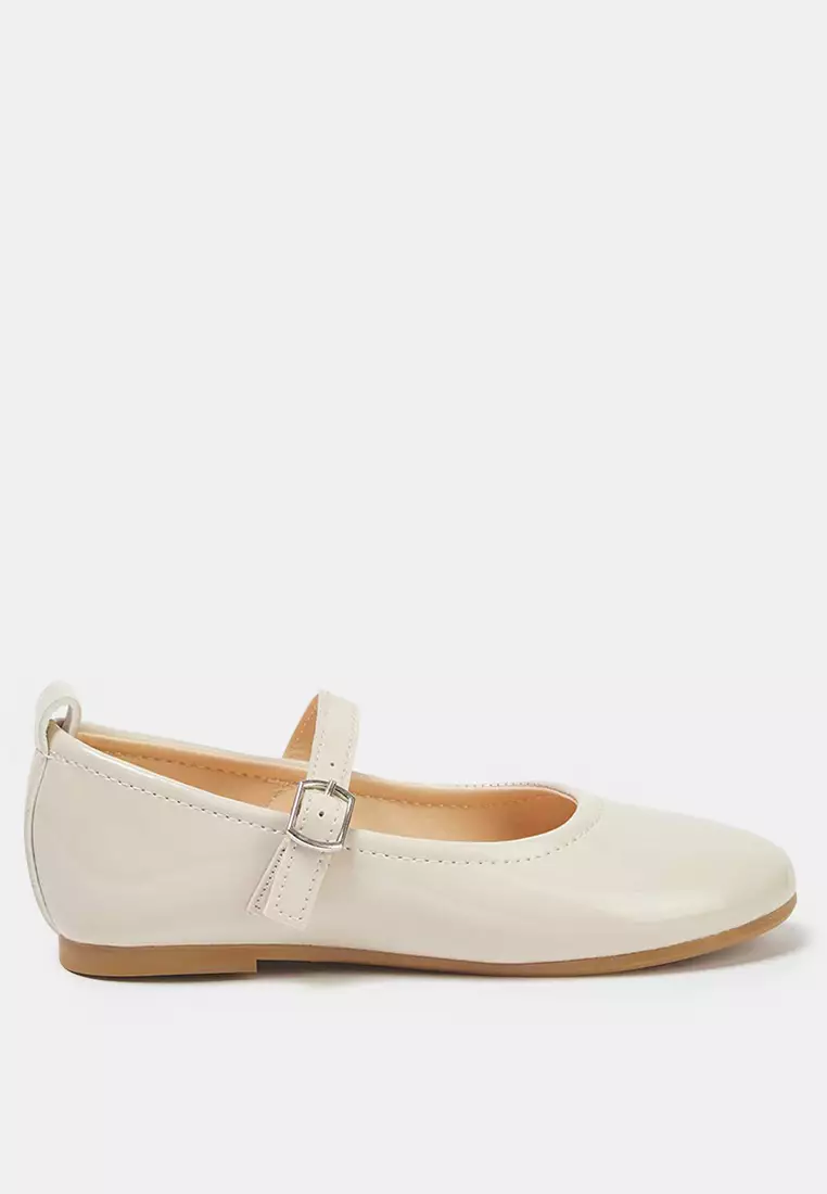 Trendyol Beige Mary Jane Ankle Strap Little Girl Kids Ballerina Ballerina Takss25Be00051