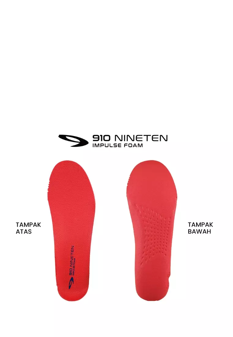 910nineten HAZE VELOCE sepatu lari - Merah/Putih/Orange