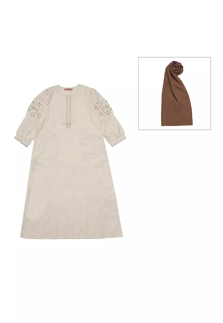 Baju Gamis Anak Perempuan Arrow Zipper Mocca - ADORABLE