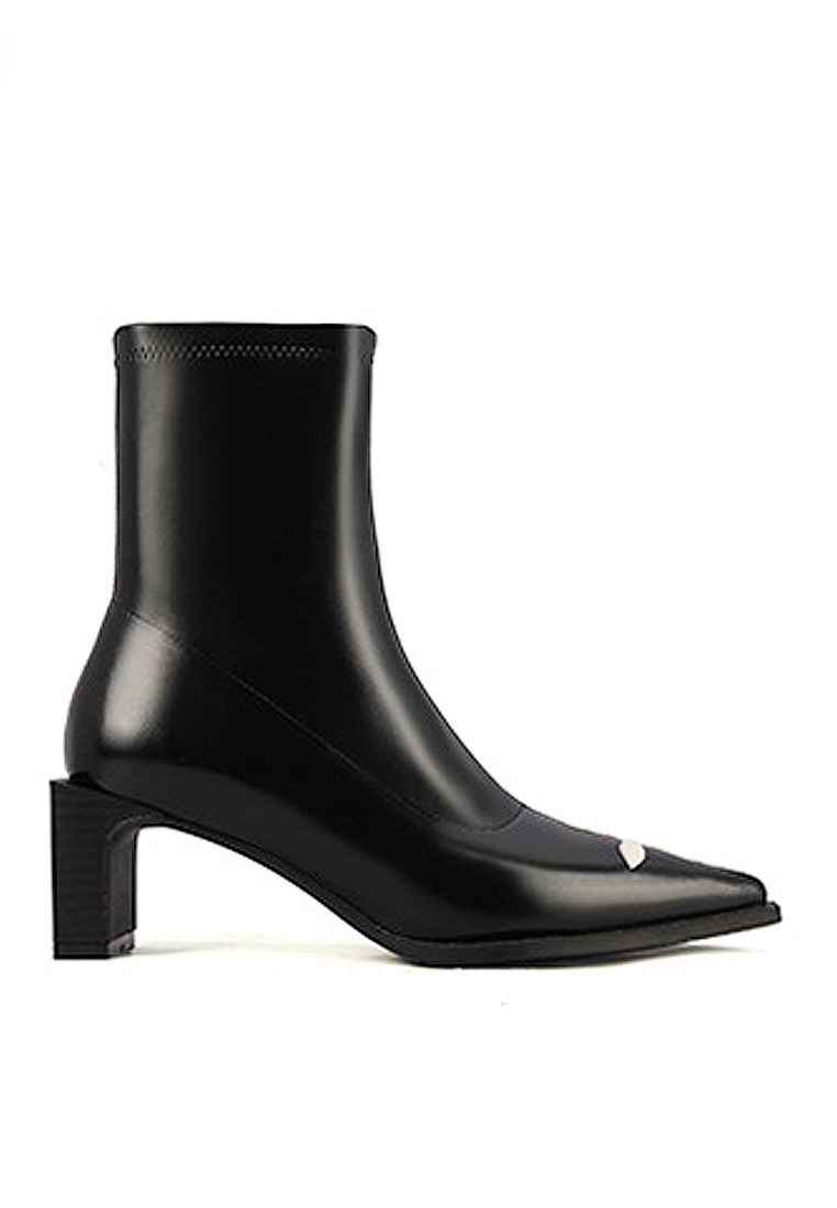 VANSA Slim Cross Stretch Microfiber Leather Ankle Boots VSW-B18593
