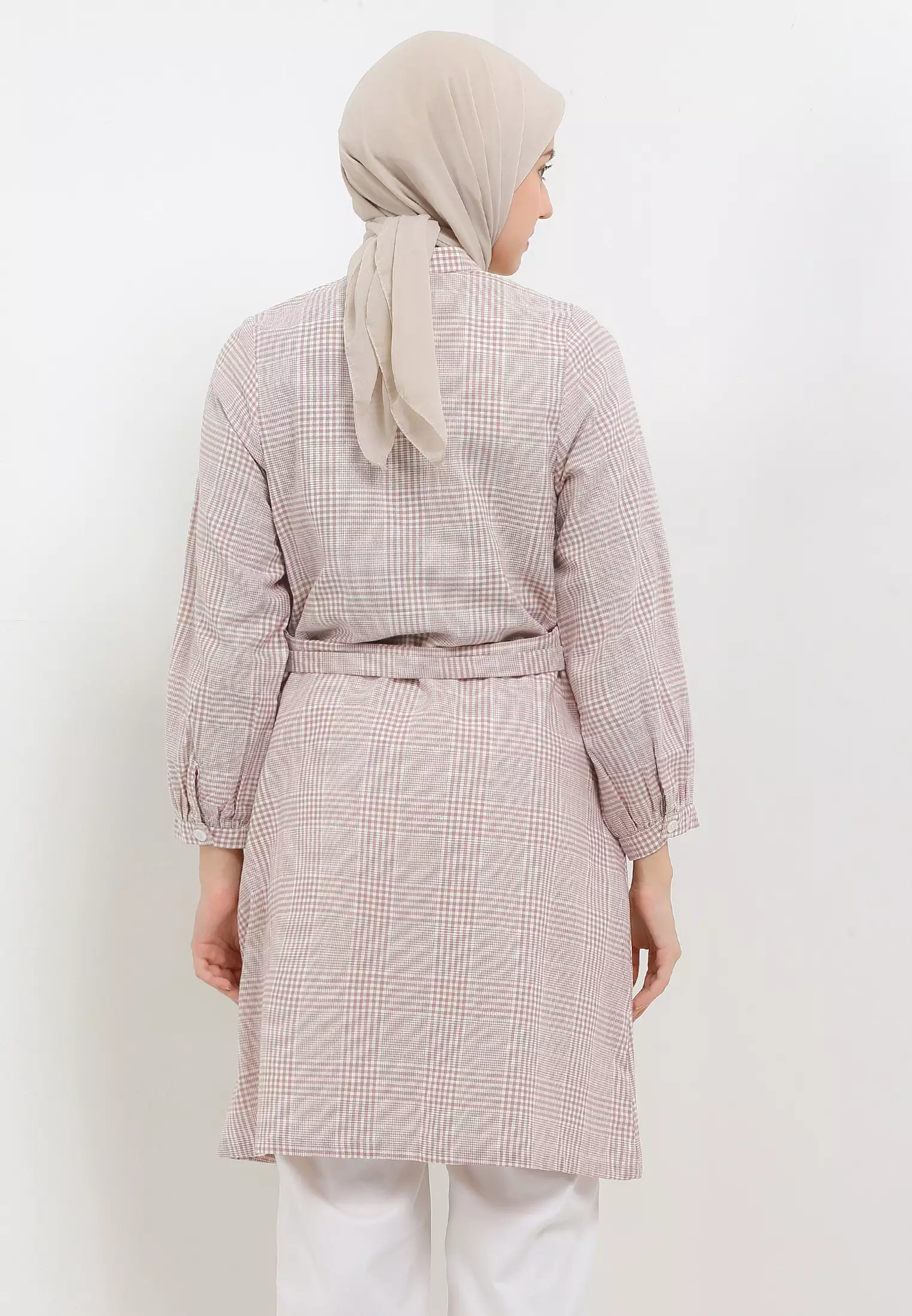 MFMW Parampara Tunik Coklat Motif Kotak